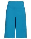 Dsquared2 Regular Waist Solid Color Longuette With Frontal Split In Blue