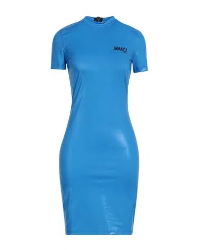 Dsquared2 Woman Mini Dress Azure Size M Polyester, Elastane In Blue