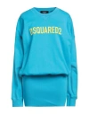 Dsquared2 Woman Mini Dress Azure Size Xs Cotton In Blue