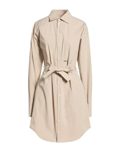 Dsquared2 Woman Mini Dress Beige Size 8 Cotton, Elastane In Sand