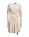Dsquared2 Woman Mini Dress Beige Size Xs Viscose, Polyamide