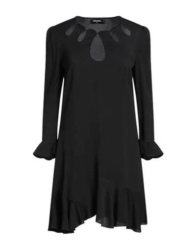 Dsquared2 Woman Mini Dress Black Size 8 Acetate, Silk