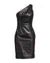 Dsquared2 Woman Mini Dress Black Size 6 Lambskin In Black