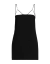 Dsquared2 Solid Color Minidress With Leather Trims In Black