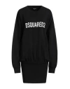Dsquared2 Woman Mini Dress Black Size L Cotton In Black