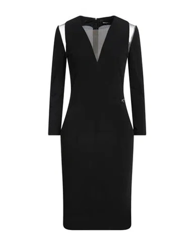 DSQUARED2 DSQUARED2 WOMAN MINI DRESS BLACK SIZE M VISCOSE, POLYAMIDE
