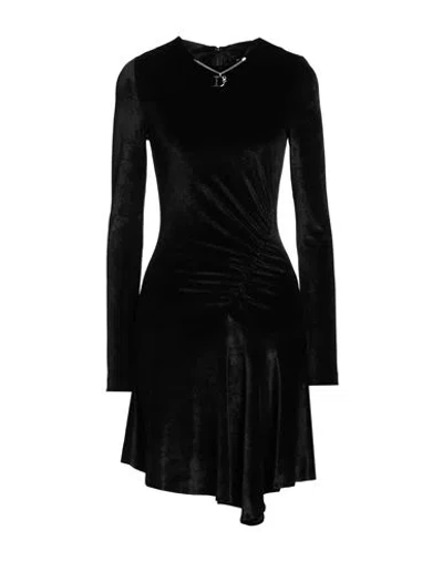 Dsquared2 Woman Mini Dress Black Size L Viscose, Polyamide