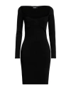 Dsquared2 Ribbed Knee-length Dress Crew Neckline In Black