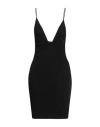 Dsquared2 Deep Neckline Ribbed Mini Dress In Black