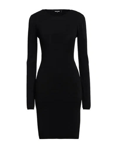 DSQUARED2 DSQUARED2 WOMAN MINI DRESS BLACK SIZE L VISCOSE, POLYESTER