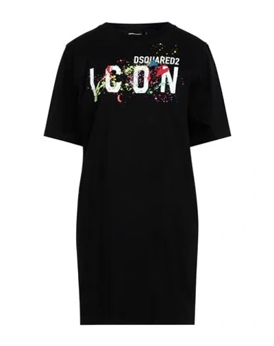 Dsquared2 Woman Short Dress Black Size Xs Cotton