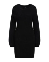 Dsquared2 Woman Mini Dress Black Size M Wool, Acrylic, Polyamide, Alpaca Wool, Calfskin In Black