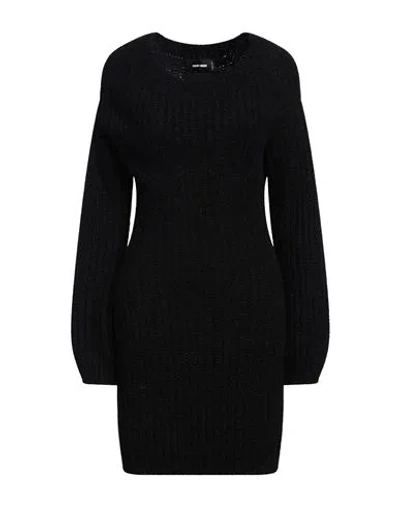 DSQUARED2 DSQUARED2 WOMAN MINI DRESS BLACK SIZE M WOOL, ACRYLIC, POLYAMIDE, ALPACA WOOL, CALFSKIN
