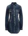 Dsquared2 Bustier Denim Long Sleeved Mini Dress In Blue