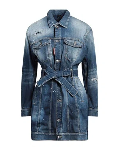 Dsquared2 Woman Mini Dress Blue Size 6 Cotton, Elastane