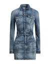 Dsquared2 Woman Mini Dress Blue Size 4 Cotton, Elastane In Blue