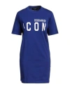 Dsquared2 Woman Mini Dress Blue Size Xs Cotton
