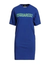 DSQUARED2 DSQUARED2 WOMAN MINI DRESS BLUE SIZE XS COTTON