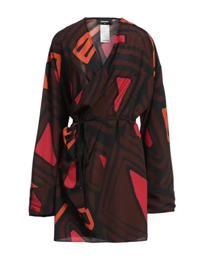Dsquared2 Woman Mini Dress Dark Brown Size 2 Polyester