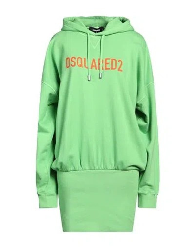 Dsquared2 Woman Mini Dress Green Size S Cotton, Elastane