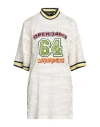 Dsquared2 Woman Mini Dress Ivory Size 8 Cotton, Polyamide, Polyester In White