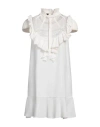 Dsquared2 Woman Mini Dress Ivory Size 4 Polyester In White