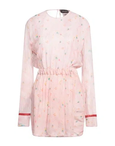 Dsquared2 Woman Mini Dress Light Pink Size 8 Silk