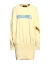 Dsquared2 Woman Mini Dress Light Yellow Size Xs Cotton