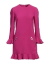 DSQUARED2 DSQUARED2 WOMAN MINI DRESS MAGENTA SIZE 2 POLYESTER, POLYURETHANE COATED
