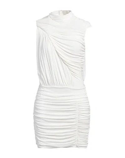 Dsquared2 Woman Mini Dress Off White Size L Viscose, Polyamide, Elastane