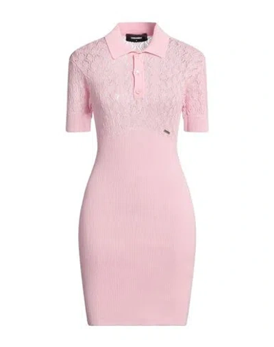 Dsquared2 Woman Mini Dress Pink Size L Cotton