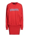 Dsquared2 Woman Mini Dress Red Size S Cotton