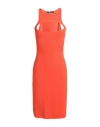 Dsquared2 Short Sleeveless Orange Dress With Cut-out Detail In Tomato Red