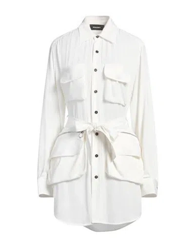 Dsquared2 Woman Mini Dress White Size 6 Acetate, Silk