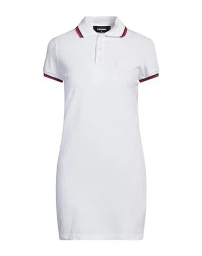 DSQUARED2 DSQUARED2 WOMAN MINI DRESS WHITE SIZE L COTTON