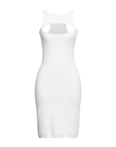 Dsquared2 Woman Mini Dress White Size L Viscose, Polyester