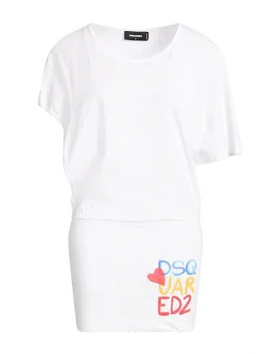Dsquared2 Woman Mini Dress White Size S Cotton