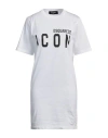 Dsquared2 Woman Mini Dress White Size Xs Cotton