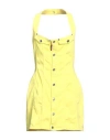 Dsquared2 Woman Mini Dress Yellow Size 12 Cotton, Elastomultiester, Elastane, Polyester