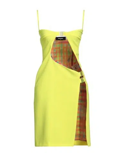 Dsquared2 Woman Mini Dress Yellow Size 2 Polyester