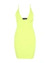 Dsquared2 Woman Mini Dress Yellow Size L Viscose, Polyester In Yellow