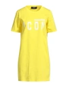 Dsquared2 Woman Mini Dress Yellow Size Xs Cotton In Yellow
