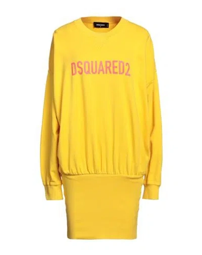Dsquared2 Woman Mini Dress Yellow Size S Cotton