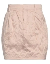 Dsquared2 Woman Mini Skirt Beige Size 2 Cotton, Metallic Fiber In Beige