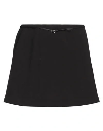 Dsquared2 Woman Mini Skirt Black Size 4 Polyester, Polyurethane, Calfskin