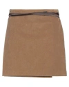 Dsquared2 Woman Mini Skirt Camel Size 10 Acetate, Viscose In Beige