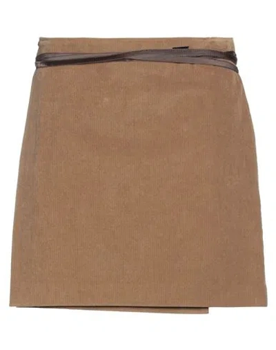 Dsquared2 Woman Mini Skirt Camel Size 10 Acetate, Viscose In Beige
