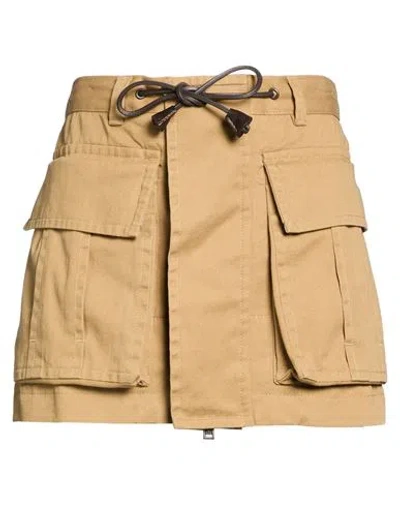 Dsquared2 Woman Mini Skirt Camel Size 2 Cotton In Beige