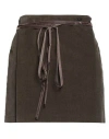Dsquared2 Woman Mini Skirt Dark Brown Size 2 Cotton, Elastane