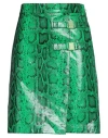 Dsquared2 Woman Mini Skirt Green Size 6 Lambskin In Green